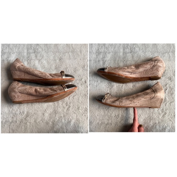 AGL Attilio Giusti Leombruni Jody Cap Toe Buckle Wedge Ballet Flat Patent Gold - Picture 5 of 17